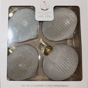 New! ❄️🎄✨Becki Owens Glass Ornaments Holiday Collection, Set of 4